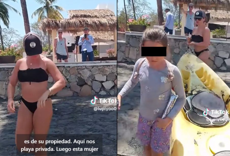 Extranjera corre a mexicanos de playa en Manzanillo (Videos)