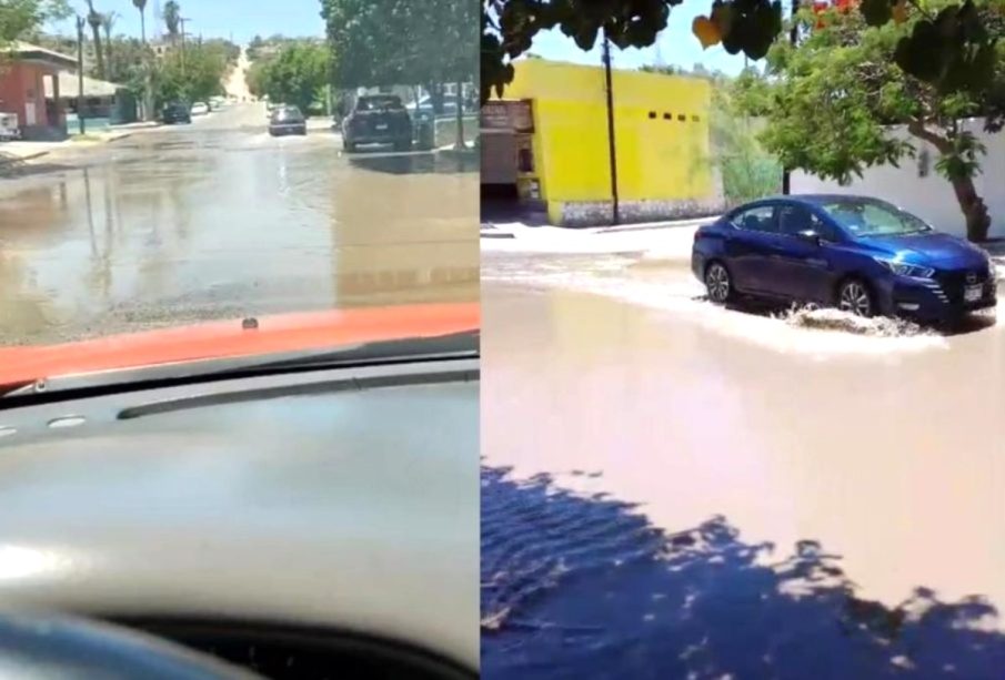 Fuga de agua potable en La Paz
