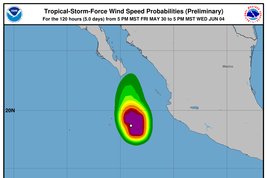 Tormenta Tropical Alvin pierde fuerza frente a México
