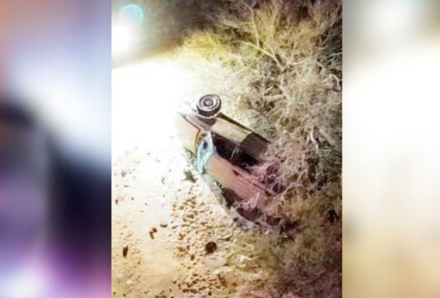 Volcadura de un hombre en carretera de Los Barriles