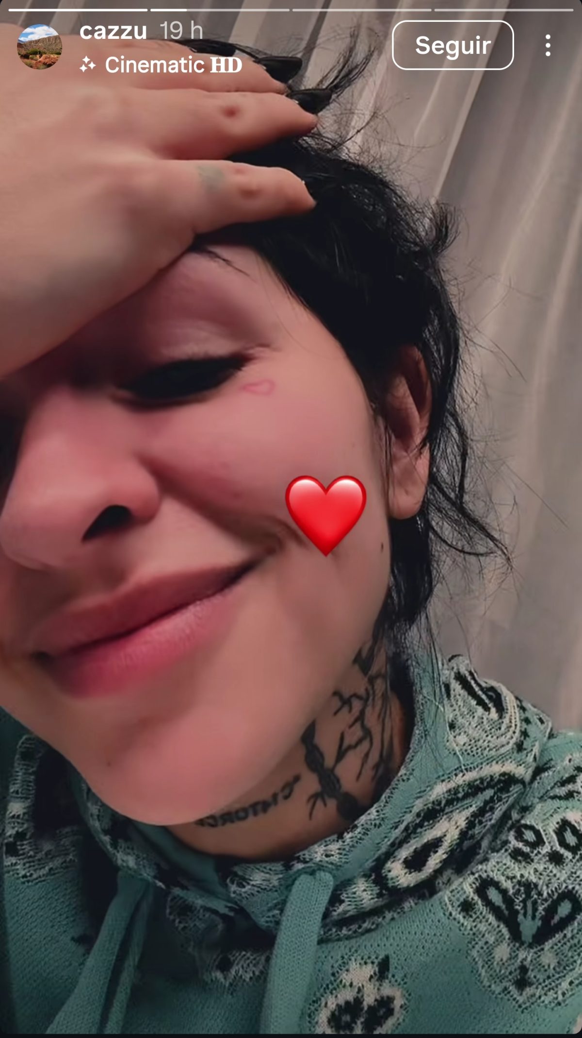 Historia del Instagram de Cazzu