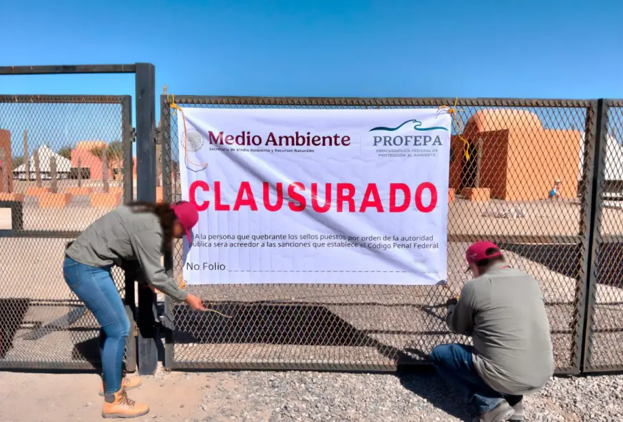 Clausura PROFEPA proyecto turístico cerca de El Mogote en La Paz
