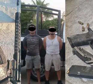 Autoridades detienen a dos hombres y aseguran armas en Cabo San Lucas. Se mantienen las indagatorias para el esclarecimiento de los hechos.