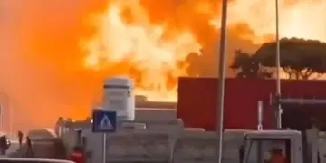 Explosión en gasolinera de Roma