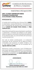 El sindicato añadió que buscará participar en los procesos que acompañen la obra