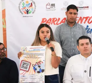 Presentan convocatoria al Parlamento de la Juventud 2025; llaman a la participación y al uso de herramientas digitales