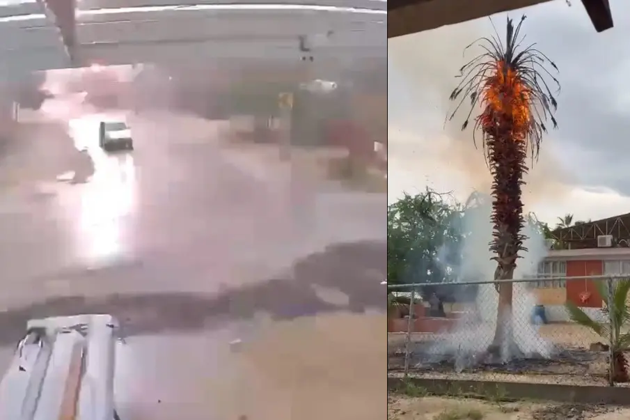 Rayo provoca incendio en primaria de El Sargento; llaman a extremar precauciones durante tormentas por huracán “Priscila”