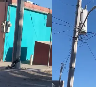 Poste con transformador lleva casi un año en riesgo frente a primaria en Santa María
