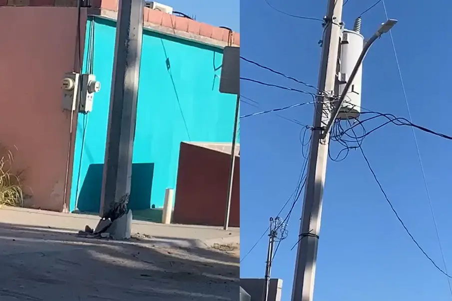 Poste con transformador lleva casi un año en riesgo frente a primaria en Santa María