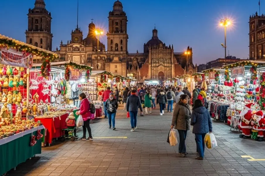 Decoros navideños toman las calles del Centro Histórico de CDMX