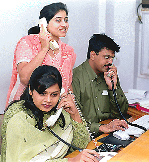 Stockbrokers during the last trading of the year in Mumbai, on Thursday. The BSE closed early in fears of the Y2K bug, as it has been predicted that computers around the world are likely to go down as the calendar changes from 1999 to 2000