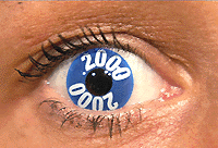 Recent hand-out shows a year 2000 contact lens, available at an optician's shop in Austria for US $ 130.