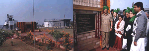 Picture of the sewerage treatment plant (Left)Union Minister for Environment & Forest, Mr T. R. Ballu (Right)inaugurates a sewerage treatment plant near Gurgaon .