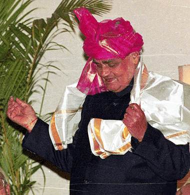 Prime Minister Atal Bihari Vajpayee at an Iftar party hosted by him at Hyderabad House in New Delhi on Tuesday