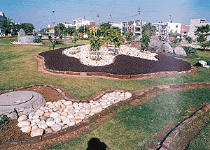 The beautification of the roundabout undertaken by the Haryana Urban Development Authority at the crossing of Sector 9,10, 15 and 16, has lent charm and colour to the on-going process of urbanisation and development in Panchkula 