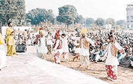 Inmates of Central Jail perform bhangra to celebrate Republic Day on the jail premises in Patiala on Thursday