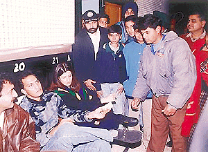 The world is certainly enough ! This is what cricketer Mohd Azharuddin seems to be telling his wife Sangeeta Bijlani