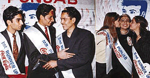 Mr Punjab Devinder Singh and Miss Punjab Reema Bhatia at a function organised by the Rashtriya Jyoti Kala Manch, Punjab, in Patiala on Saturday