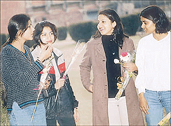 Way to a girl's heart is through flowers! The triumphant smile on pretty faces captured by Tribune lensman Manoj Mahajan during the Flower Day celebrations at Panjab University on Thursday is a testimony to this effect.