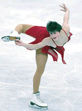Russia's Irina Slutskaya in action at the European Figure Skating Championships in Vienna on Saturday. Slutskaya won gold medal