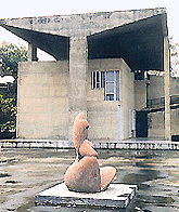The terrace of this City Museum with a roof of divergent angles will be enclosed by steel and glass glazing to make room for the British Council Library in Chandigarh. A Tribune photograph