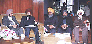 Mr Sukhdev Singh Dhindsa, Union Urban Employment & Poverty Alleviation, Youth Affairs & Supports Minister presiding over the first meeting of Khalsa Tercentenary National seminar in Punjab Bhawan, New Delhi