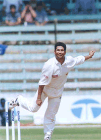 Sachin Tendulkar bowled his personal best grabbing three wickets in five overs and conceded only 10 runs in Mumbai on Friday