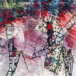 A group show of paintings by Delhi's four upcoming artists on display at the Art Folio, Sector 9, Chandigarh.  A Tribune photograph