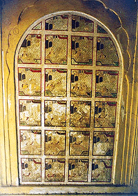 Faded paintings lying in a chamber in Quila Mubarak in Patiala
