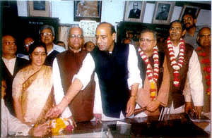Union Minister Rajnath Singh, Sushma Swaraj, Balbir Punj, Ram Baksh Verma and Ram Nath Kovid filing their nominations for biennial election to Rajya Sabha at Vidhan Sabha Secretariat in Lucknow on Monday