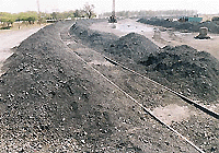 Coal that has been off-loaded at Chandigarh. The Railways are asking Rs 80 lakh as penalty for overloading. 