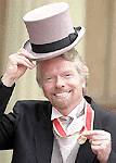 Sir Richard Branson, a 49-year-old tycoon, after receiving knighthood for services to entrepreneurship at London on Thursday.  AP/PTI