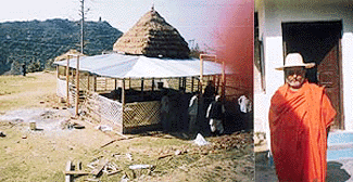 The site of the Chandi Mahayagya at Katra and (right) Dr Anand Swami, the spiritual leader behind the yagya for peace in the world