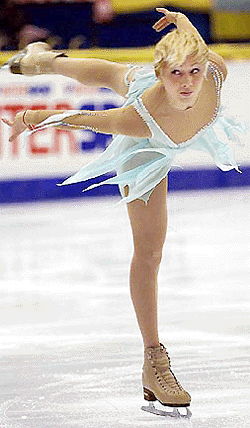 The defending champio, Russia's Maria Butyrskaya, performs at the World Figure Skating Championships in Nice on Friday.  AP/PTI