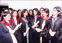 Students are all smiles after receiving their degrees at Government College for Girls, Sector 11, Chandigarh, on Sunday