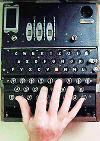 This is a file photo, of a World War II Enigma encoding machine. An encoding-coding machine used to break German codes during the World War II has been stolen, according to police, on Sunday. The machine, one of only three in the world, and worth about 1,00,000 Pounds (US$ 1,58,000), was stolen from Bletchley Park, Britain's top-secret World War II intelligence centre, overnight on March 31 or during a public open day held on April 1.  AP/PTI