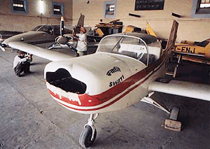 A grounded Swati aircraft at the Patiala Aviation Club