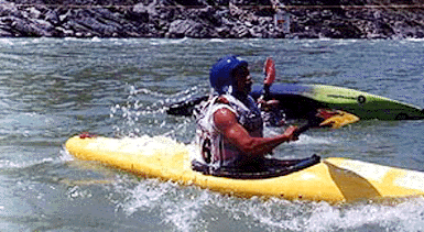 Pawan Gurung, who won all three kayaking events in the Four Square challange, during a river rafting competition held in Rishikesh on Friday.