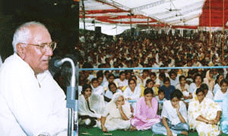 The Haryana Chief Minister, Mr Om Prakash Chautala addressing a Public meeting at Pataudi in Gurgaon distict on Sunday