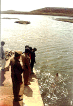 Kaliasot reservoir in Bhopal from where the live rocket shell was found on Friday night