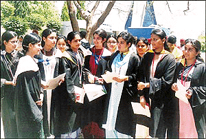 Gold medallists at the 27th convocation of Punjabi University, Patiala, on Sunday