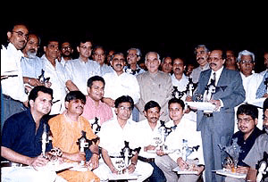 Recipients of the 24th Matrishree awards with information and Broadcasting Minister Arun Jaitley and former Union Minister Madan Lal Khurana in New Delhi on Sunday