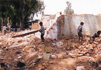 Some of the demolished shops near the bus stand in Barwala in Panchkula district undertaken by the PWD (B and R)