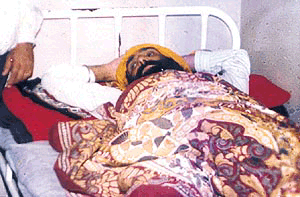 Mr Nanak Singh, an employee of J&Ks Animal Husbandry Department, recuperates at a hospital.