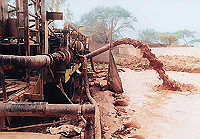 A deep tubewell being bored along the Gulabgarh road to meet the water shortage in the township by the Dera Bassi Municipal Council.