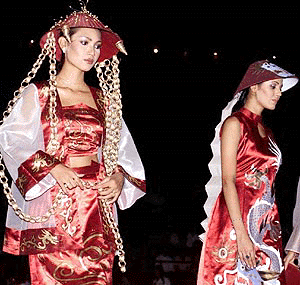 Land of dragons and magnificent wonders  models wear attire from China and Seven Wonders of the World at the IIFTS International Fashion Concert at Indira Gandhi Stadium in New Delhi on Sunday night