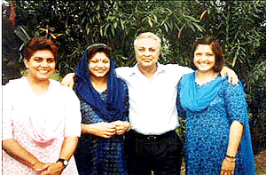 File photo of Mahender Chowdhary ousted Prime Minister of FIJI with his family members at his home town Bahujamalpur at Rohtak in Haryana