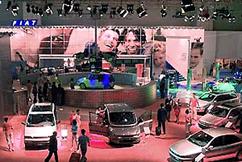 A view of the Fiat auto producer's stand at Turin's 68th car show press preview, on Thursday. The car show will be opening for visitors on Saturday