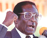 Zimbabwean President Robert Mugabe speaks to a crowd of about 5,000 supporters at an election rally in the high-density suburb of Highfields, about 5km south of Harare, Saturday. The Zimbabwe general elections are due to be held on June 24 and 25, 2000