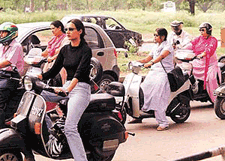 Very few girl students believe in wearing helmets in Chandigarh